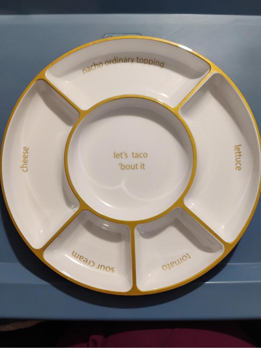 Lets Taco Bout It Ceramic Divided Serving Tray By CWC